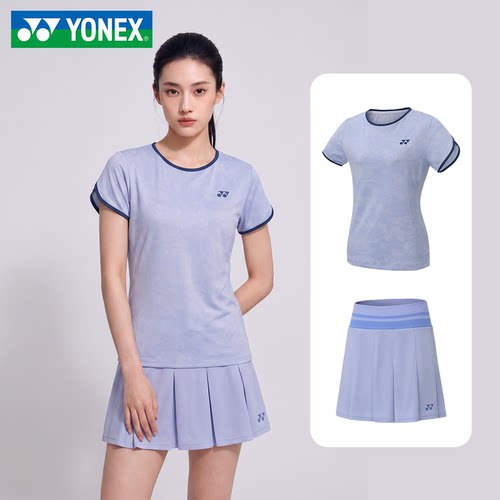 YONEX尤尼克斯26新款女款羽毛球服运动套装短袖短裙速干透气舒适