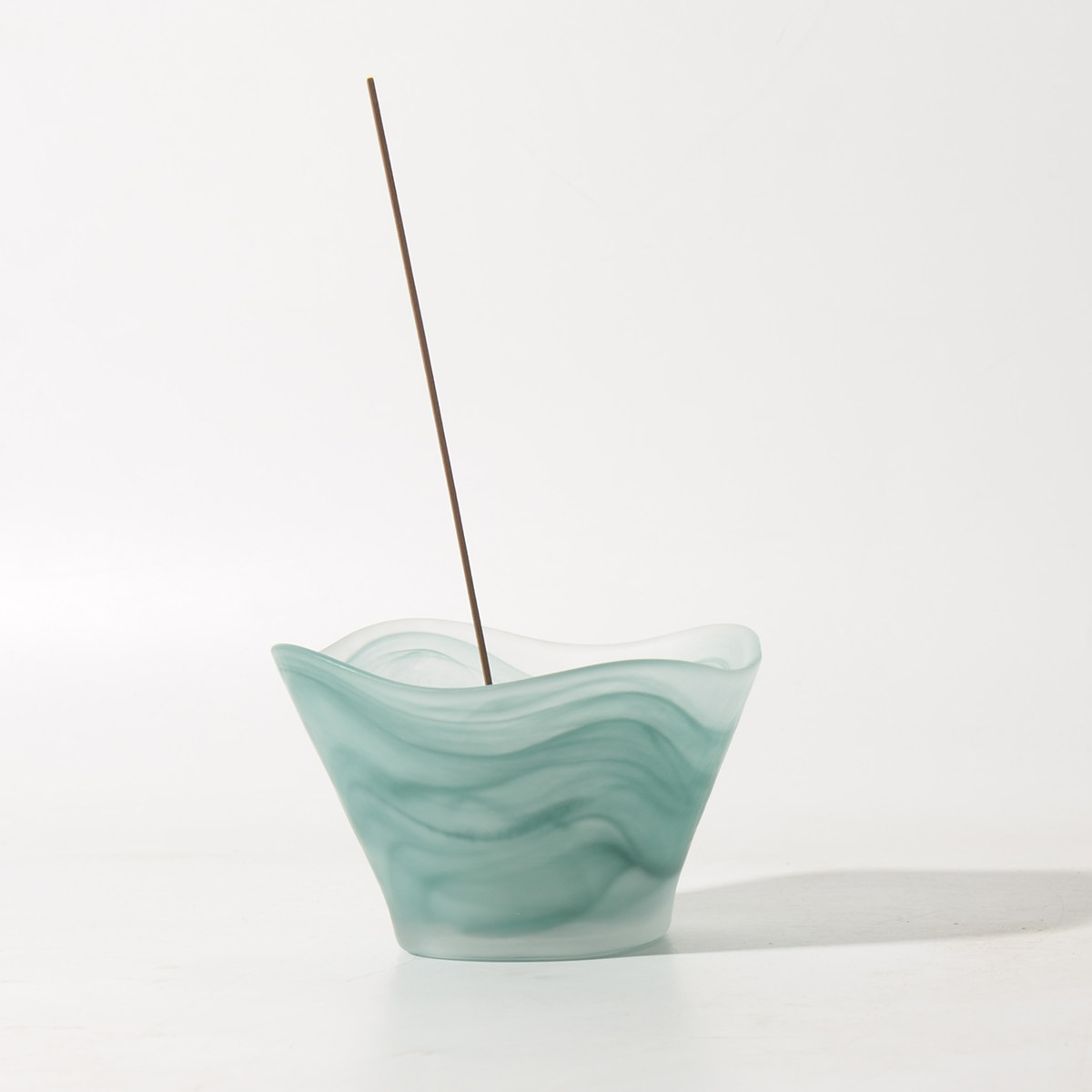 oakliving中式云雾玻璃香薰托盘波浪造型绿色大容量香薰器家用碗,家居饰品,香薰托盘,淘宝优惠券,粉丝福利购,淘宝优惠卷