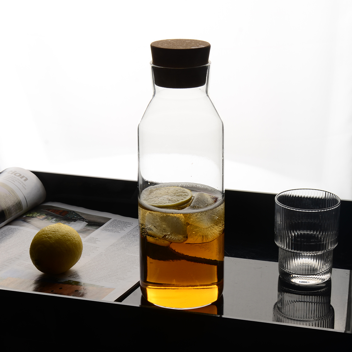 oakliving北欧ins风玻璃冷水壶家用客厅茶几桌面茶水壶泡茶壶木塞