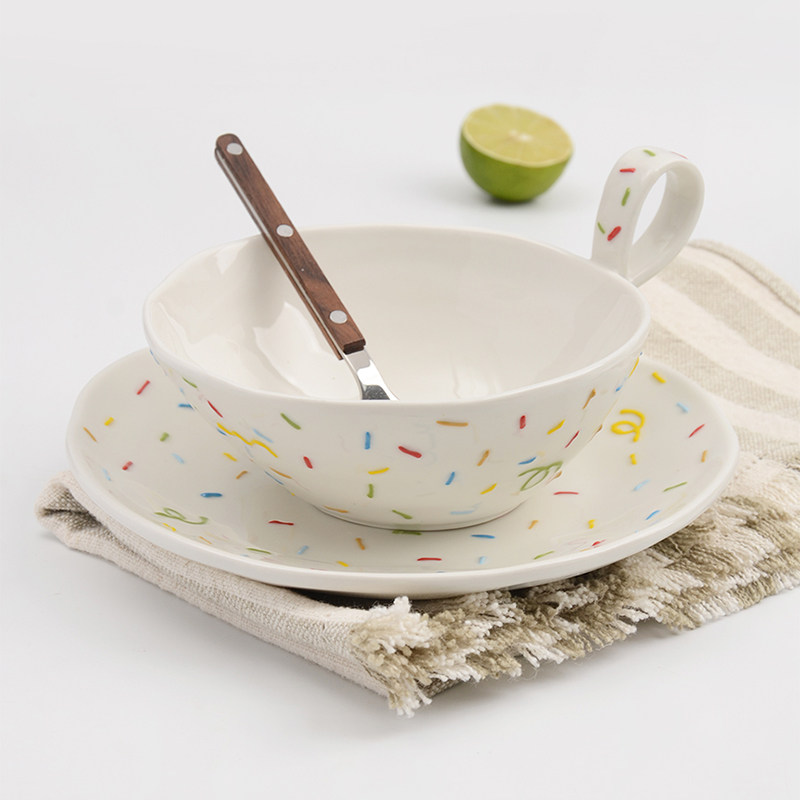 oakliving创意ins风糖针碗盘轻奢碗盘陶瓷餐具高颜值乔迁送礼套装,餐饮具,碗,淘宝优惠券,粉丝福利购,淘宝优惠卷
