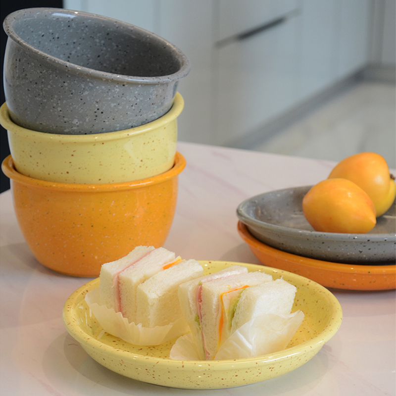 oakliving陶瓷韩式泼墨早餐碗