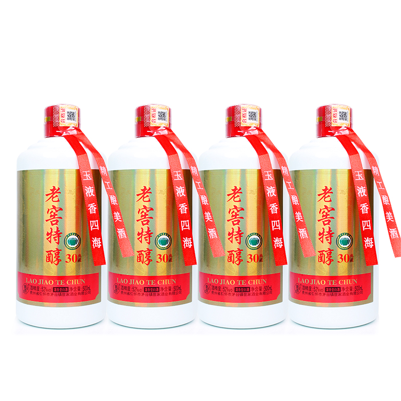 整箱老窖特醇典藏30浓香型白酒高度52度500ml*12瓶粮食酒口粮酒