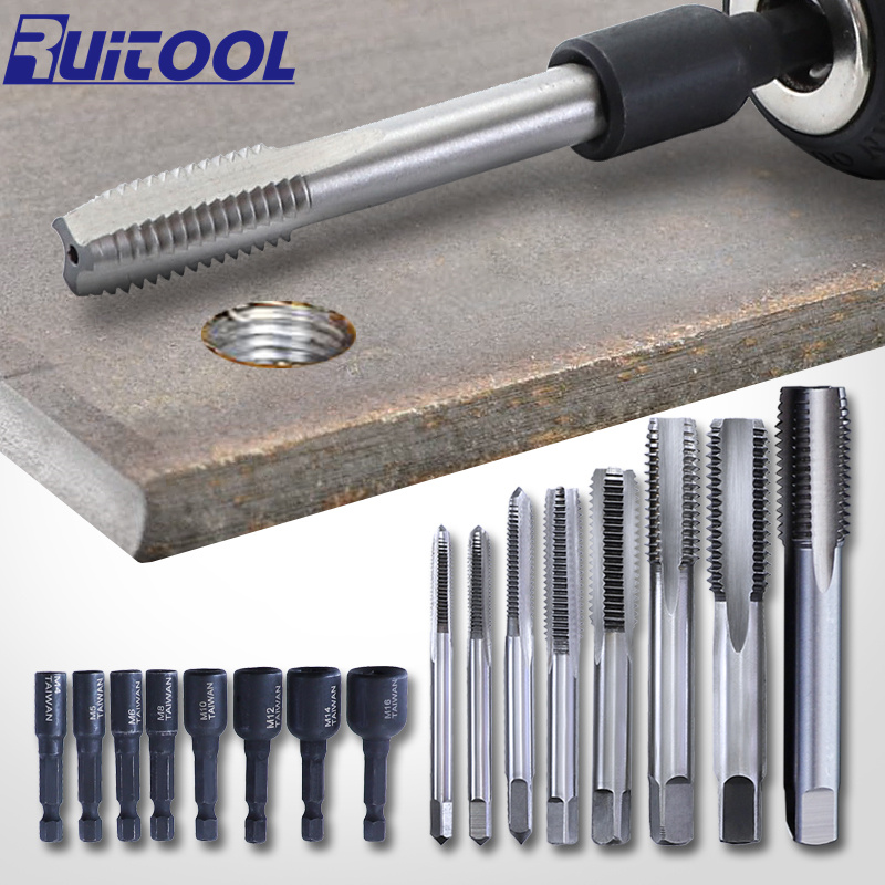 机用丝锥套筒夹头1/4风批丝锥丝攻夹头自攻钻头螺纹加长丝锥套筒