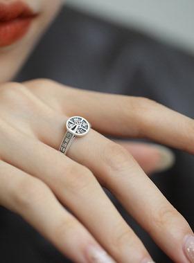 复古铜钱时来运转戒指