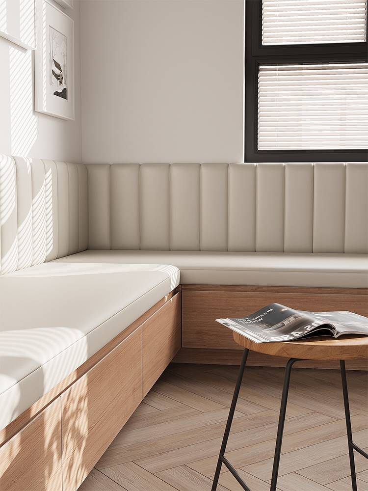 家用乳胶卡座坐垫软包防滑阳台垫子靠背一体地台沙发鞋柜凳垫定制