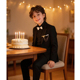 主持人宴会演出服套装 男童10岁生日周岁礼服黑色衣服儿童西装 套装