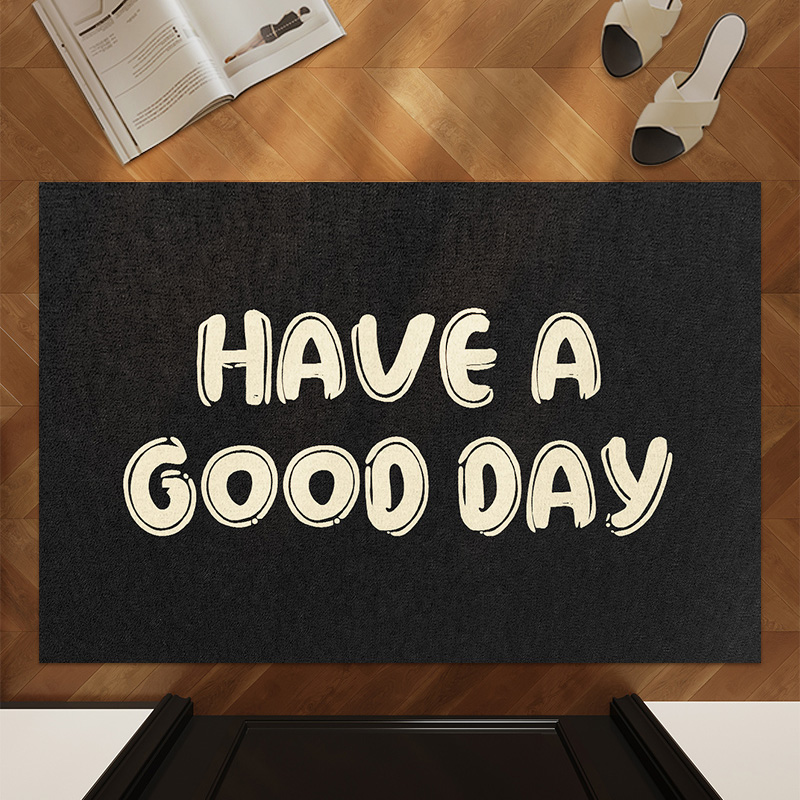 丝圈地垫入户门垫黑色耐脏现代风字母爱心进门门口脚垫可裁剪地毯