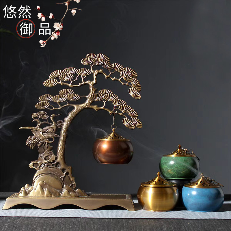 黄铜盘香炉家用挂式香炉