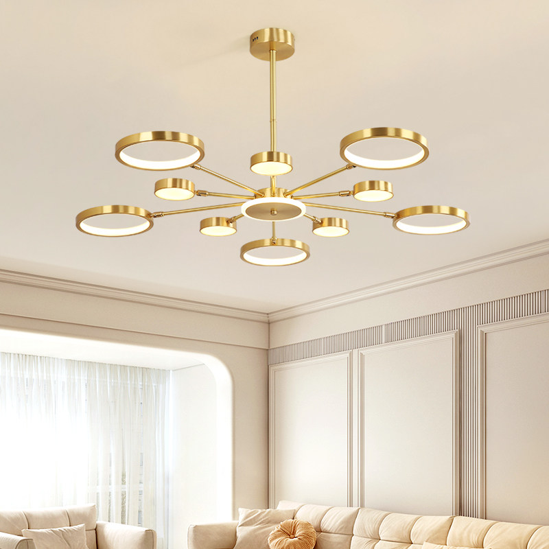 法式全铜吊灯奶油风客厅卧室餐厅书房主灯小户型超薄LED主卧室灯,家装灯饰光源,客厅吊灯,淘宝优惠券,粉丝福利购,淘宝优惠卷