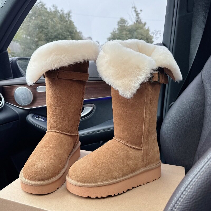 纯羊皮毛一体加厚高筒雪地靴女
