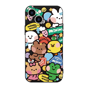 刘宇宁同款手机壳苹果17promax华为vivo太阳花iPhone16pro小米15彩虹OPPO微笑14新款13联名12应援x唐老鸭适用