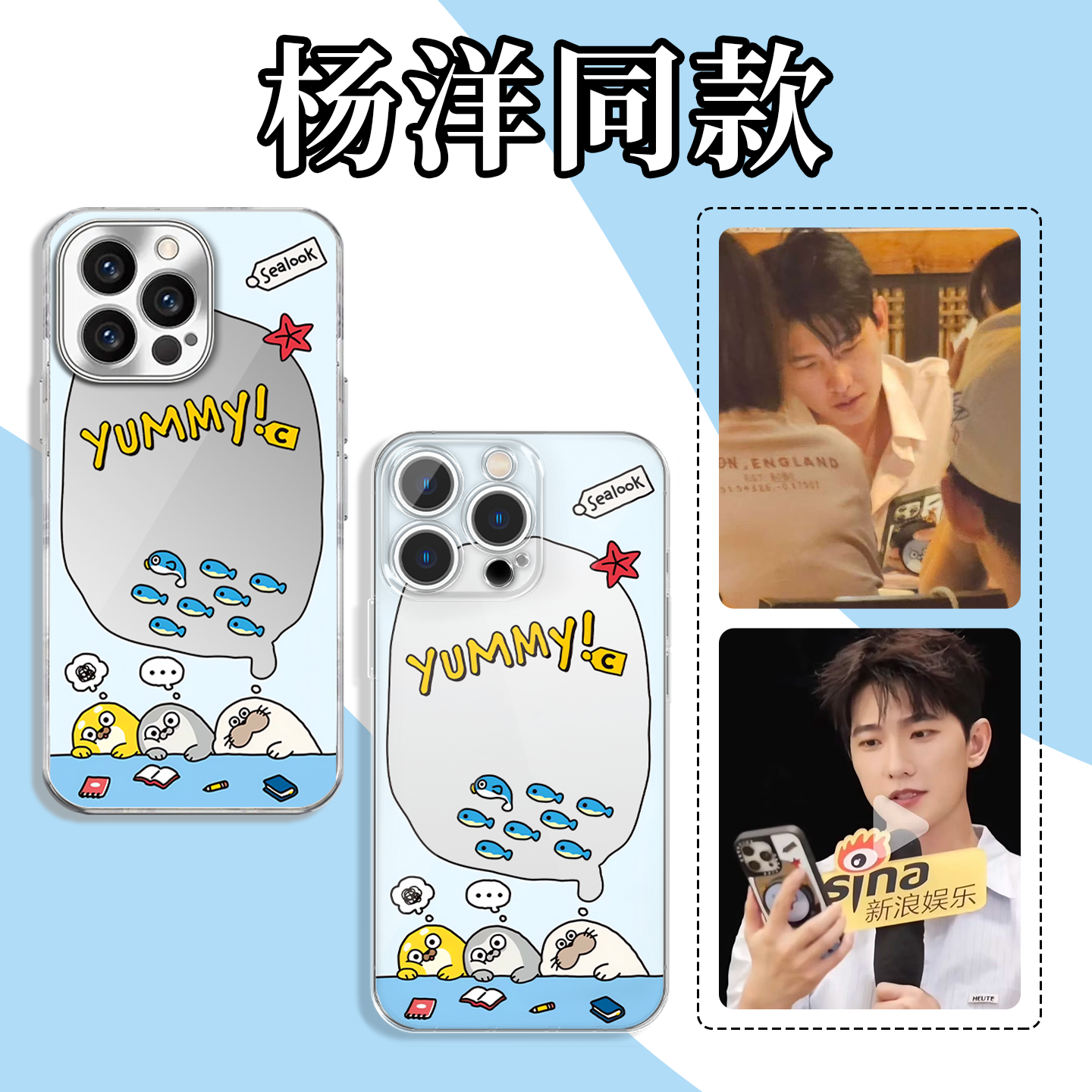 杨洋同款手机壳海豹白日梦镜面