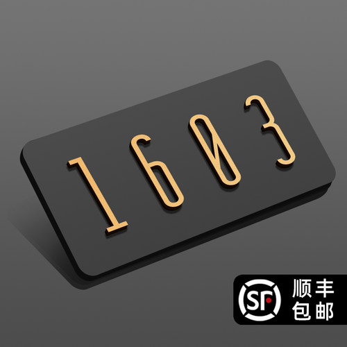 轻奢创意门牌号高级感家用入户门