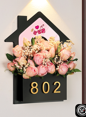 门牌号高级感轻奢创意欢迎回家仪式感入户门口新家感应灯温馨提示贴门上防盗门有趣的自粘免打孔数字房号定制