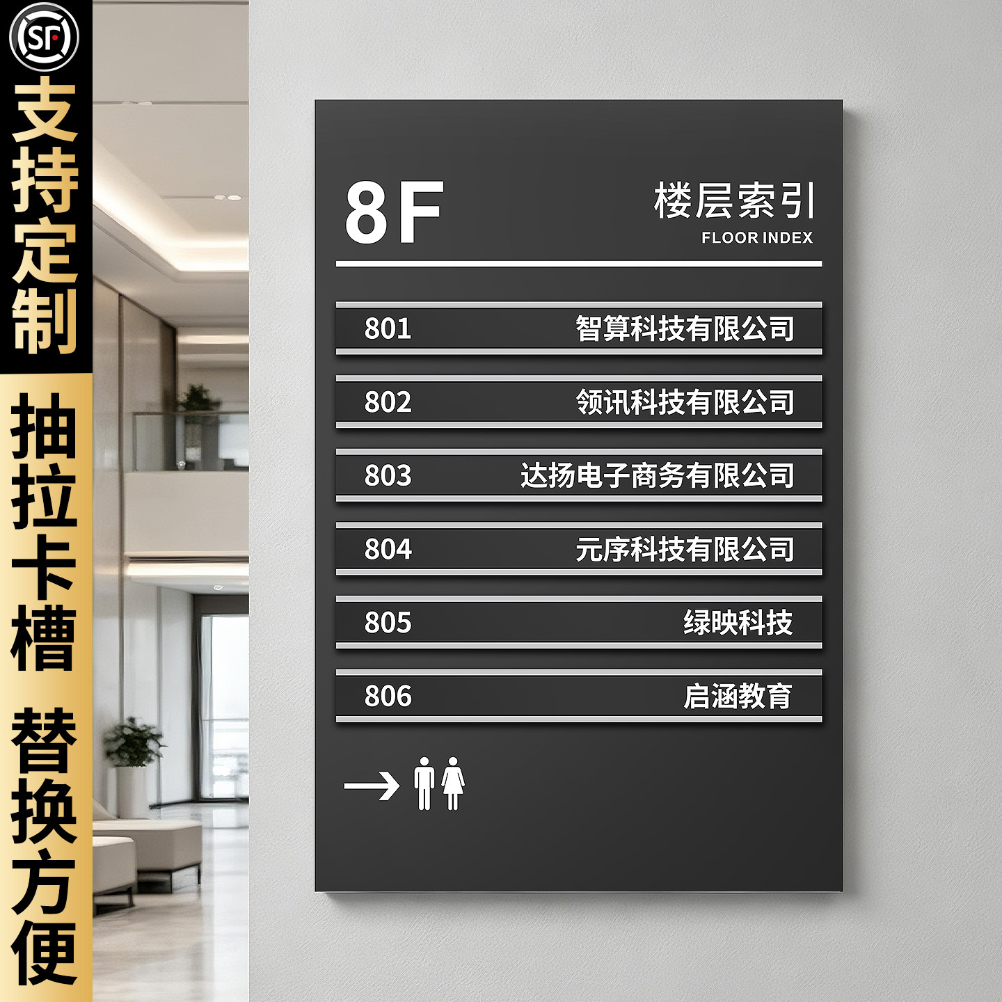 【可更换】楼层索引牌标识定制