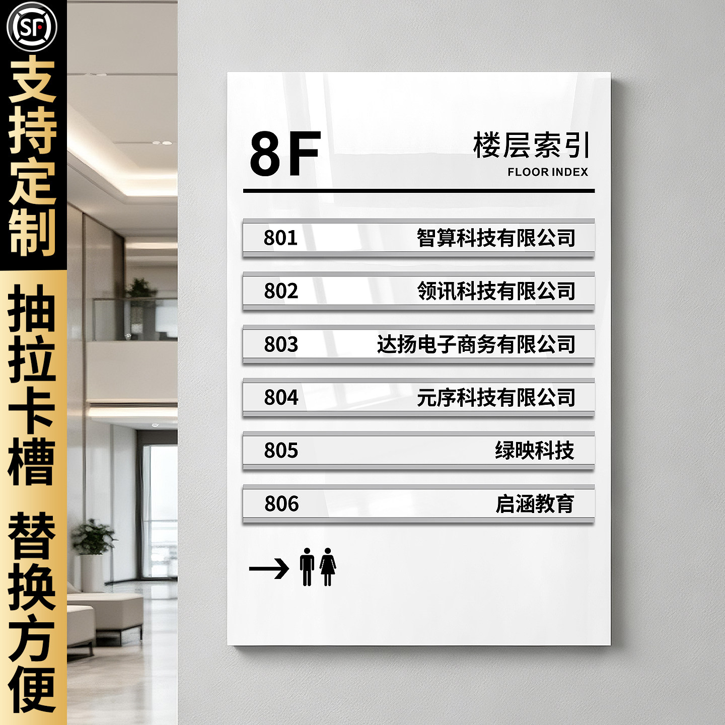 【可更换】楼层索引牌标识定制