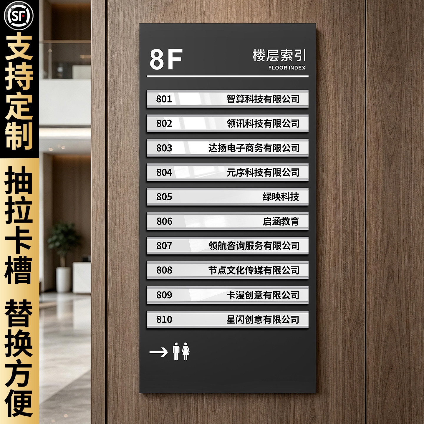 【可更换】楼层索引牌标识定制