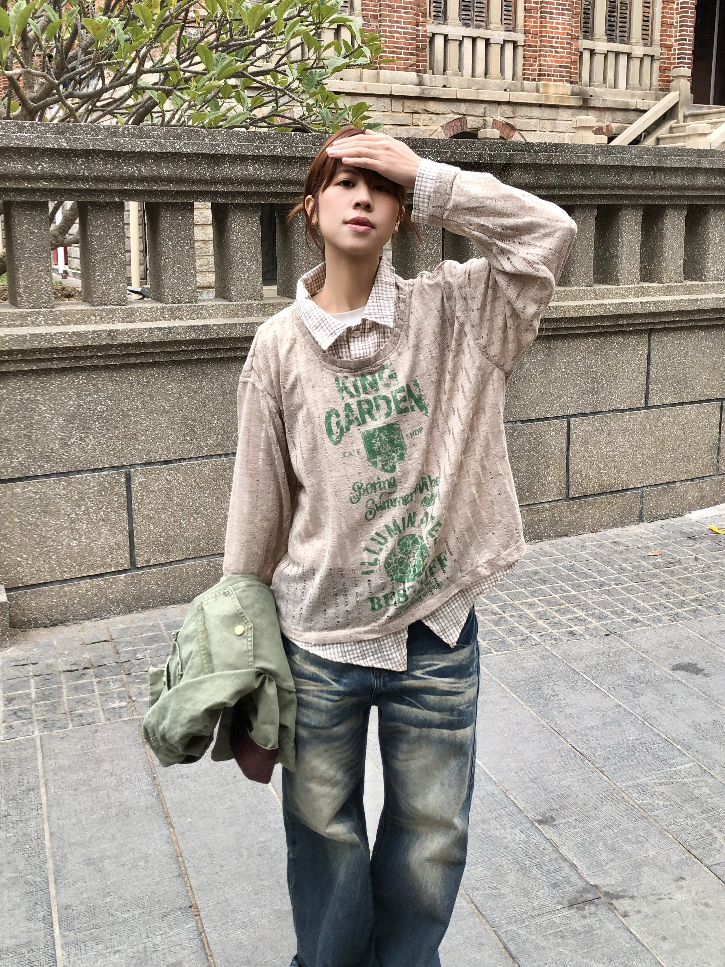 肥阿玛中性风假两件卫衣T恤女慵懒风宽松遮肉显瘦叠穿上衣,男装,T恤,淘宝优惠券,粉丝福利购,淘宝优惠卷