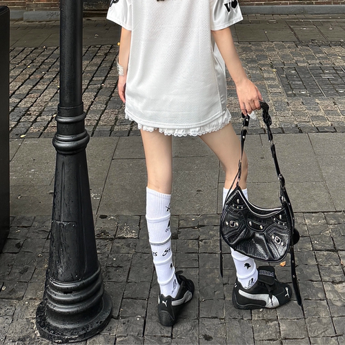 多层分层设计女袜棉纱长筒小腿