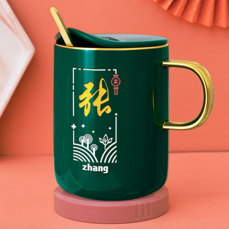 情侣陶瓷马克杯刻字定制杯子创意水杯潮流家用男女狮子星座带盖勺