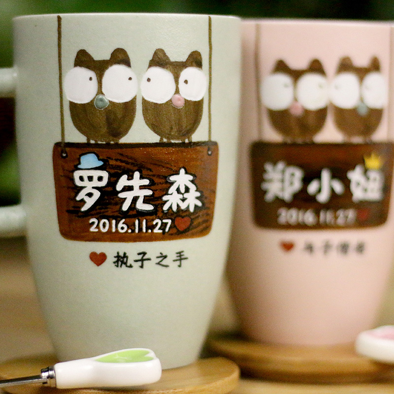 涅磐情侣陶瓷马克杯,刻字情侣礼物 涅磐情侣陶瓷马克杯,刻字情侣礼物