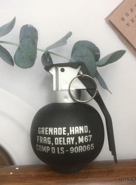 真金属M67手雷模型拉环军事手榴玩具军迷M18烟雾手弹闪光震撼弹