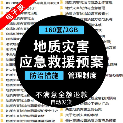 地质灾害崩塌地面塌陷滑坡泥石流防治措施监测治理应急预案资料