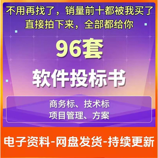 软件投标书模板服务类IT项目管理方案商务技术标文件范文样板