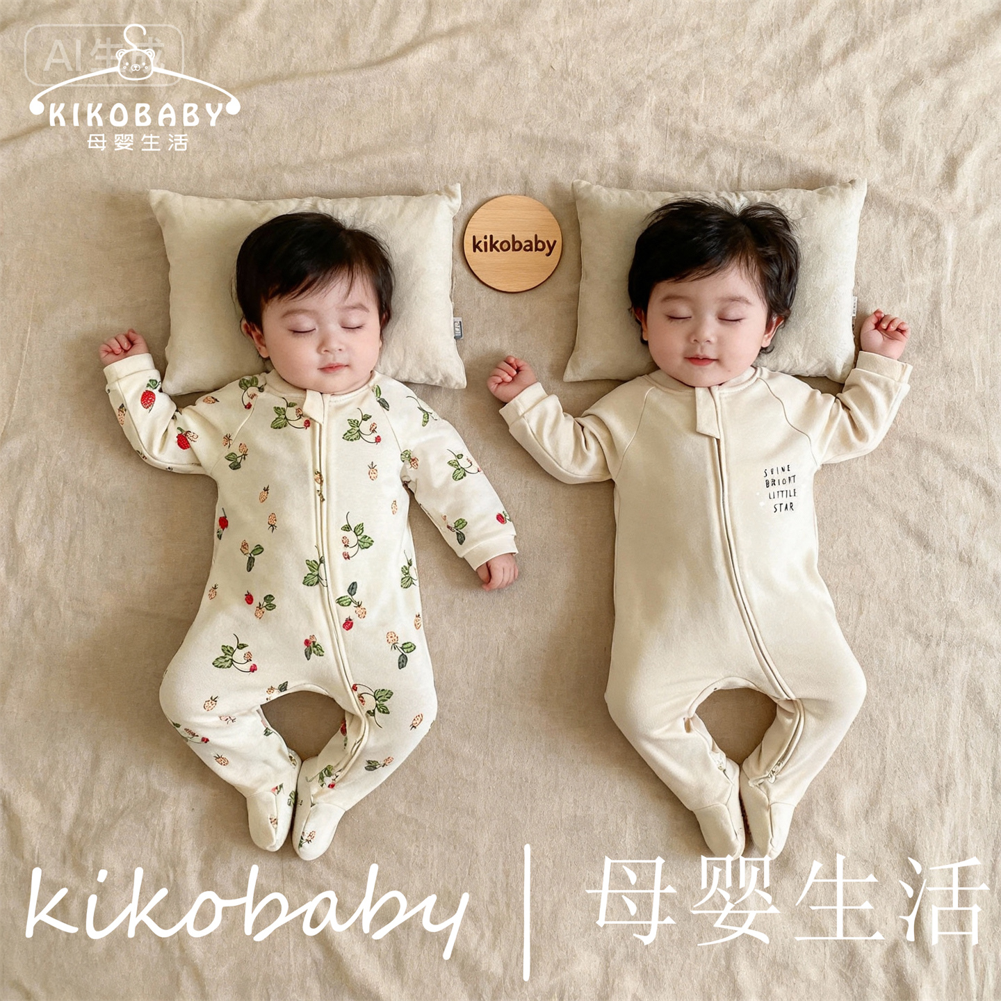 新生婴儿A类连体衣全棉双向拉链款男女宝宝包脚爬服哈衣婴儿服装