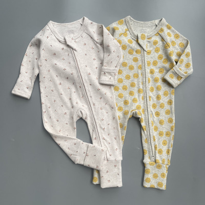 ins欧美婴儿连体衣A类春秋男女宝宝纯棉哈衣婴儿长袖爬爬服外穿