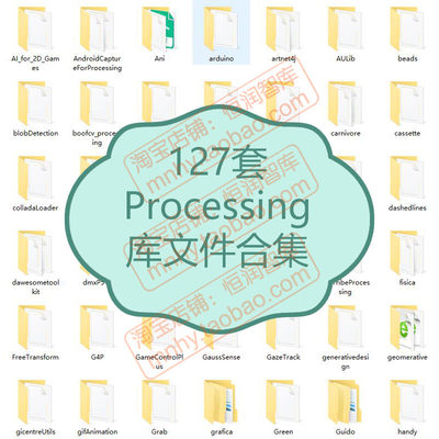 Processing库文件合集源代码源码程序开发编程可视化交互设计互动