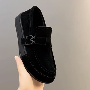 新款 百搭超轻底一脚蹬豆豆男鞋 时尚 男磨砂皮鞋 7303 休闲鞋 广州春款