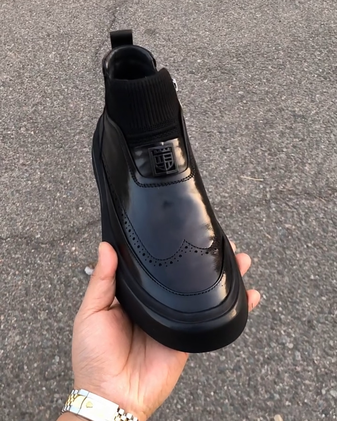 男士冬季加绒潮流一脚蹬水牛皮棉鞋厚底休闲时尚英伦风帅3918-534