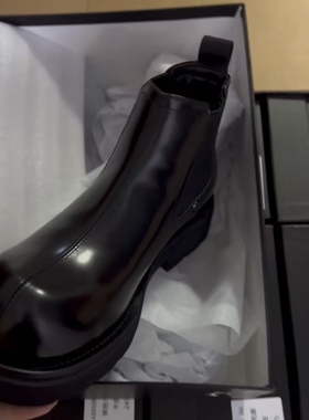 广州冬季休闲厚底头层牛皮时尚厚底加绒烟筒短靴大头鞋男鞋-88608