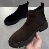 欧货男士 时尚 休闲一脚蹬马丁靴切尔西磨砂皮鞋 25广州秋季 商务男鞋