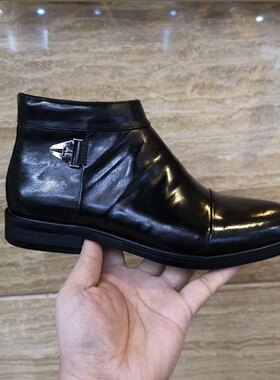 广州时尚韩版鞋带拉链英伦风高帮切尔西皮鞋男靴子单棉同步D520-1