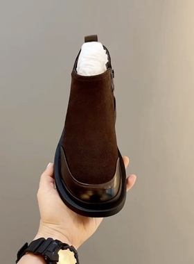 广州秋冬潮流时尚头层牛皮休闲新款高帮男士侧拉链休闲皮鞋-58301