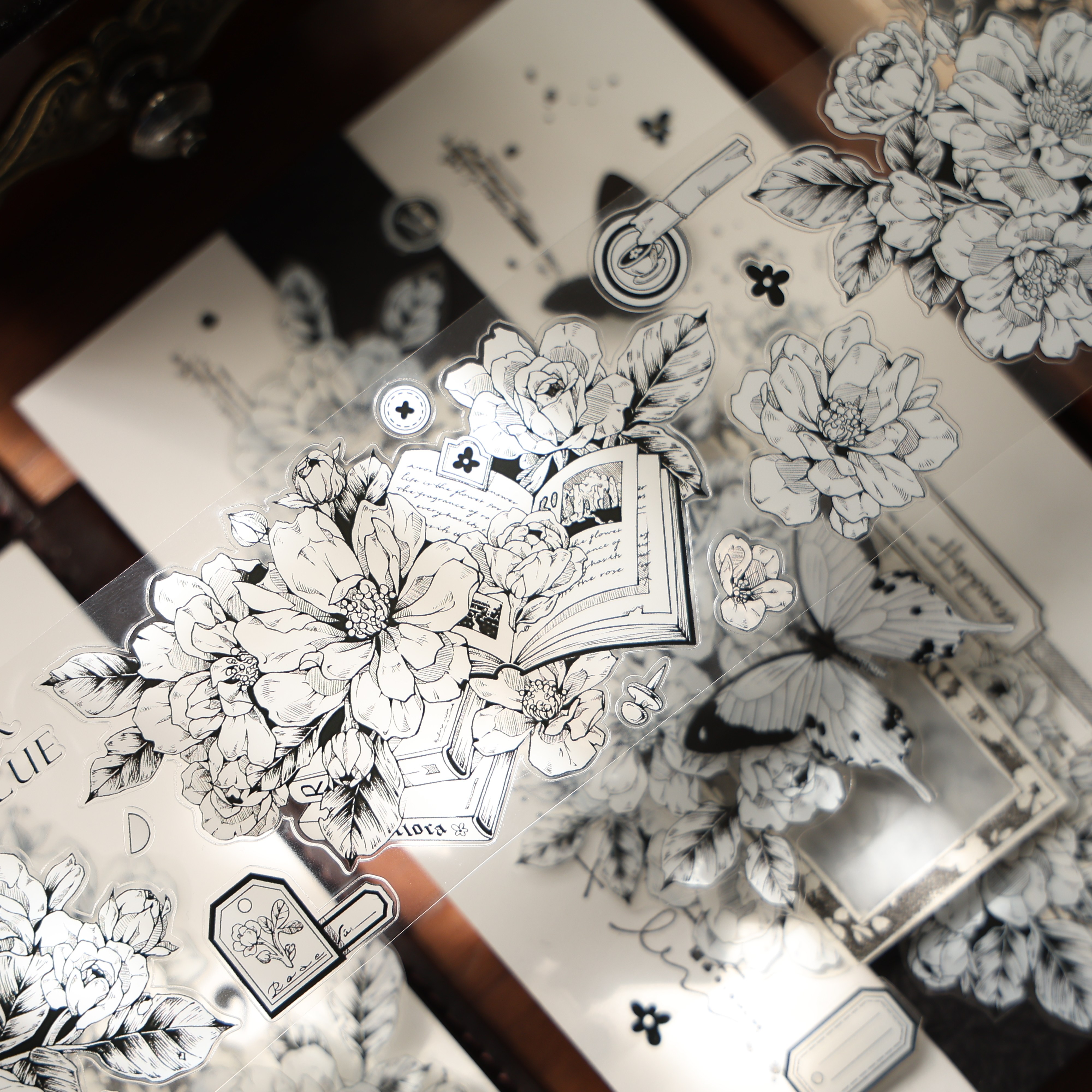 壹洱文创第16期切模【花语集】轻复古和纸胶带线条大花手账PET,文具电教/文化用品/商务用品,和纸胶带,淘宝优惠券,粉丝福利购,淘宝优惠卷