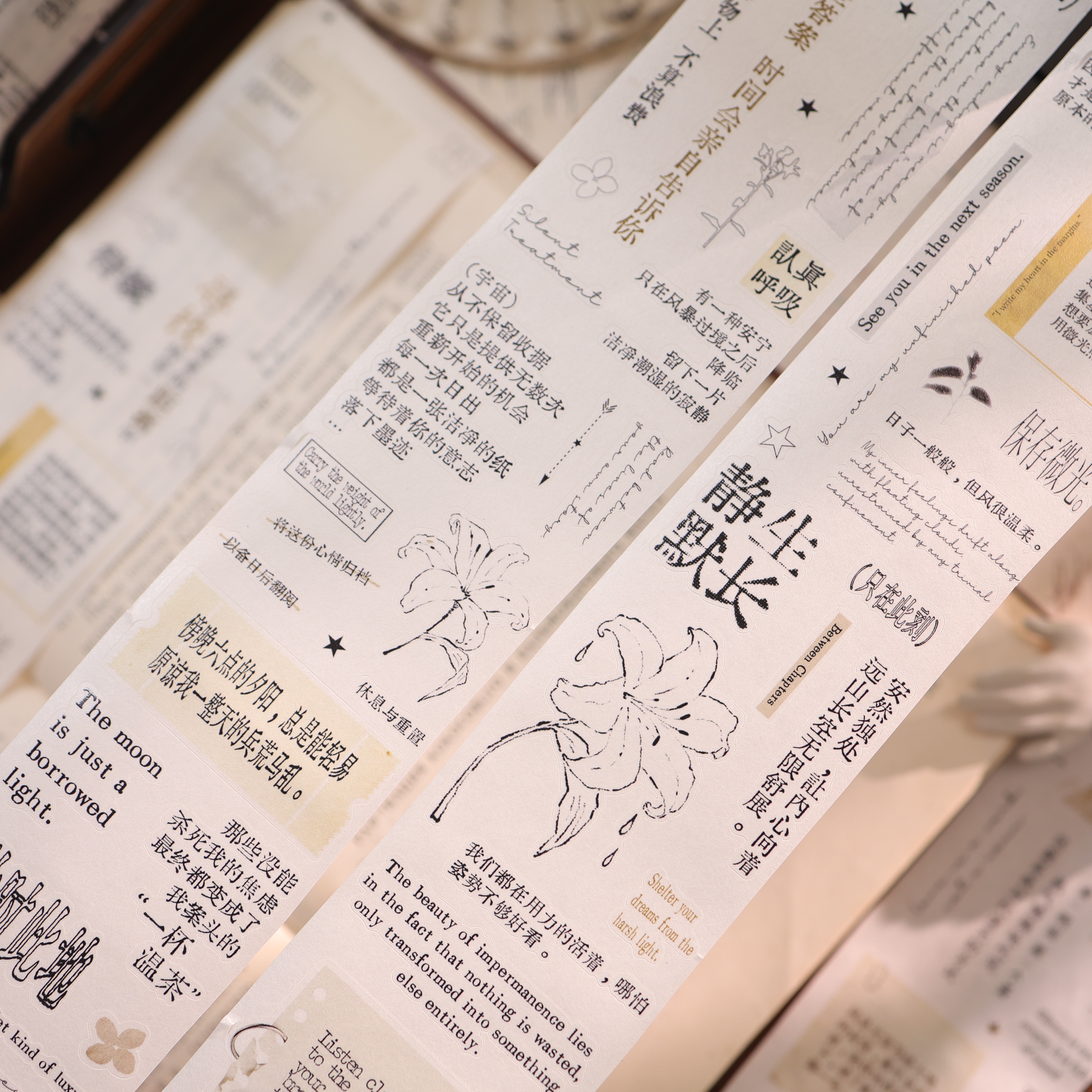 壹洱原创新品18期切模【慢叙】轻复古手帐和纸胶带文字胶带打底