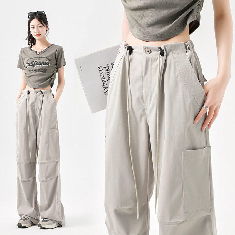 宝藏衣柜2026夏季薄款高腰阔腿裤女工装裤休闲裤高腰显瘦裤子女款
