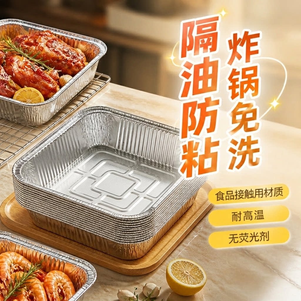 空气炸锅专用方形锡纸盘图片