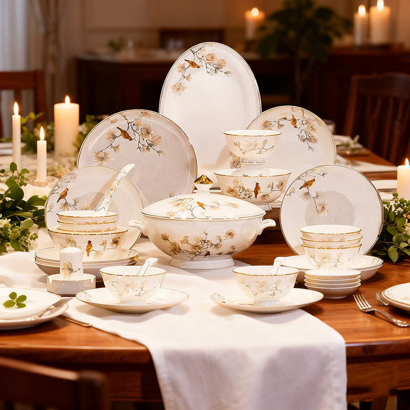 碗碟套装骨瓷餐具高级感乔迁送礼