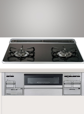 日本代购百乐满燃气灶Sisto嵌入式两眼灶双口灶头燃气炉带烤箱