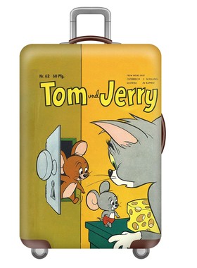 黄色门后猫和老鼠弹力箱套拉杆箱旅行旅游登机行李皮箱保护罩防尘