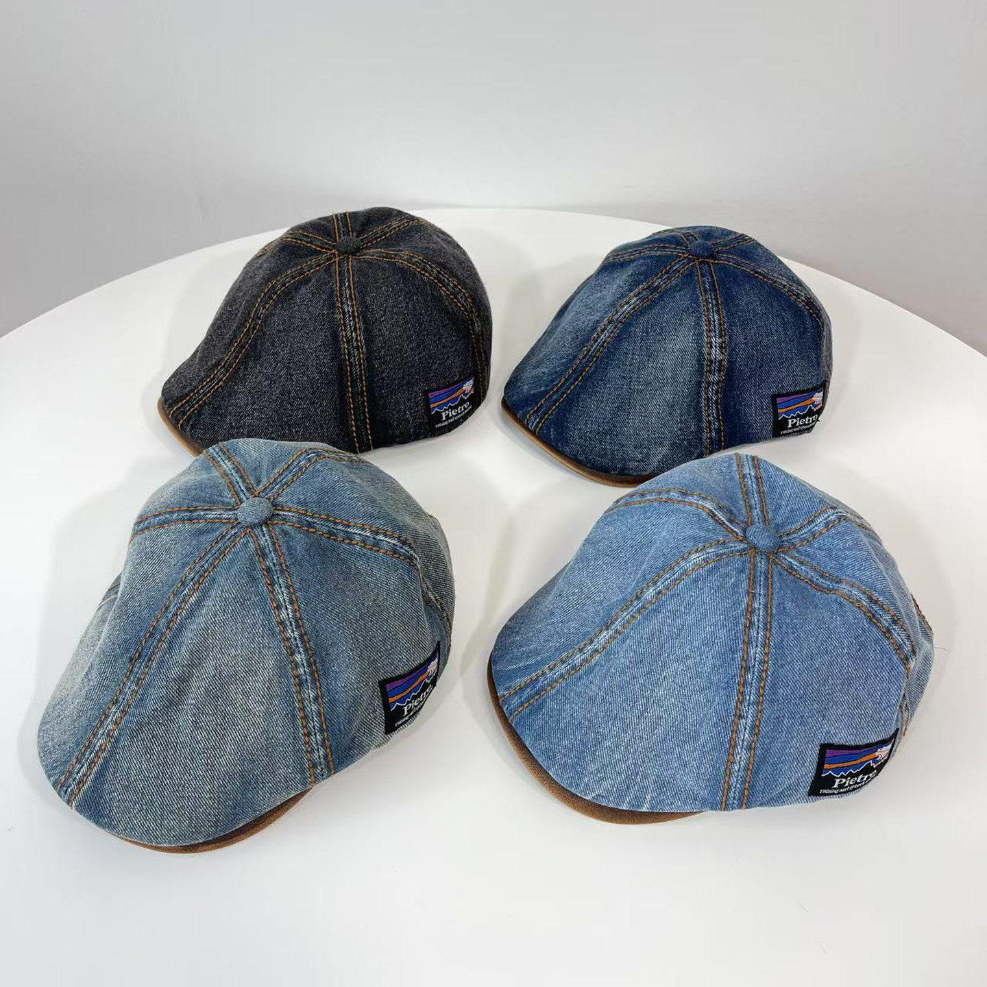 25年秋季新款做旧牛仔布前进帽女韩国东大门代购复古文艺画家帽潮