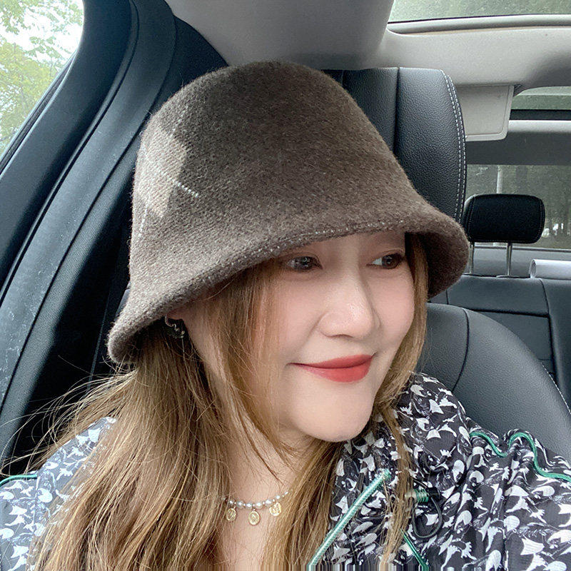 10.17现货帽子女秋冬羊毛渔夫帽韩国代购韩版时尚加厚保暖毛线帽