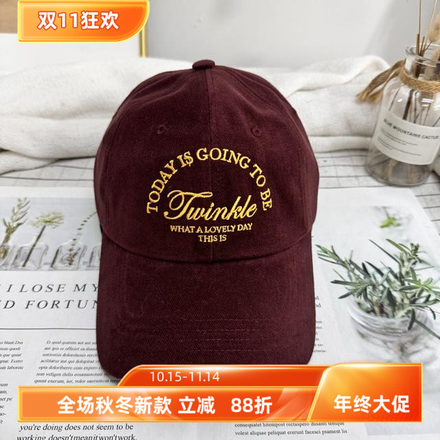 10.11现货秋冬新款字母时尚百搭棒球帽韩版ins简约鸭舌帽韩国代购