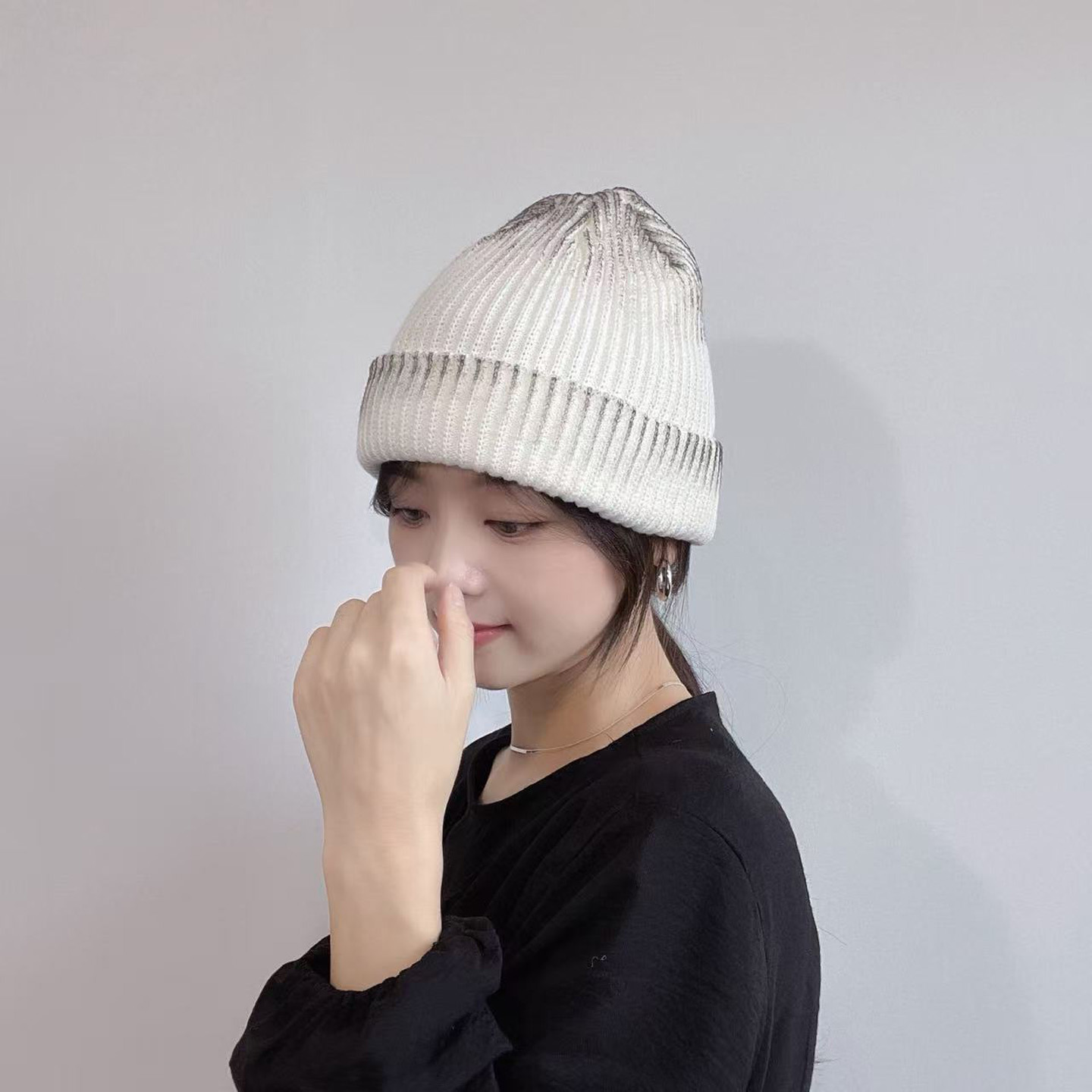 韩国代购针织帽毛线帽女秋冬百搭