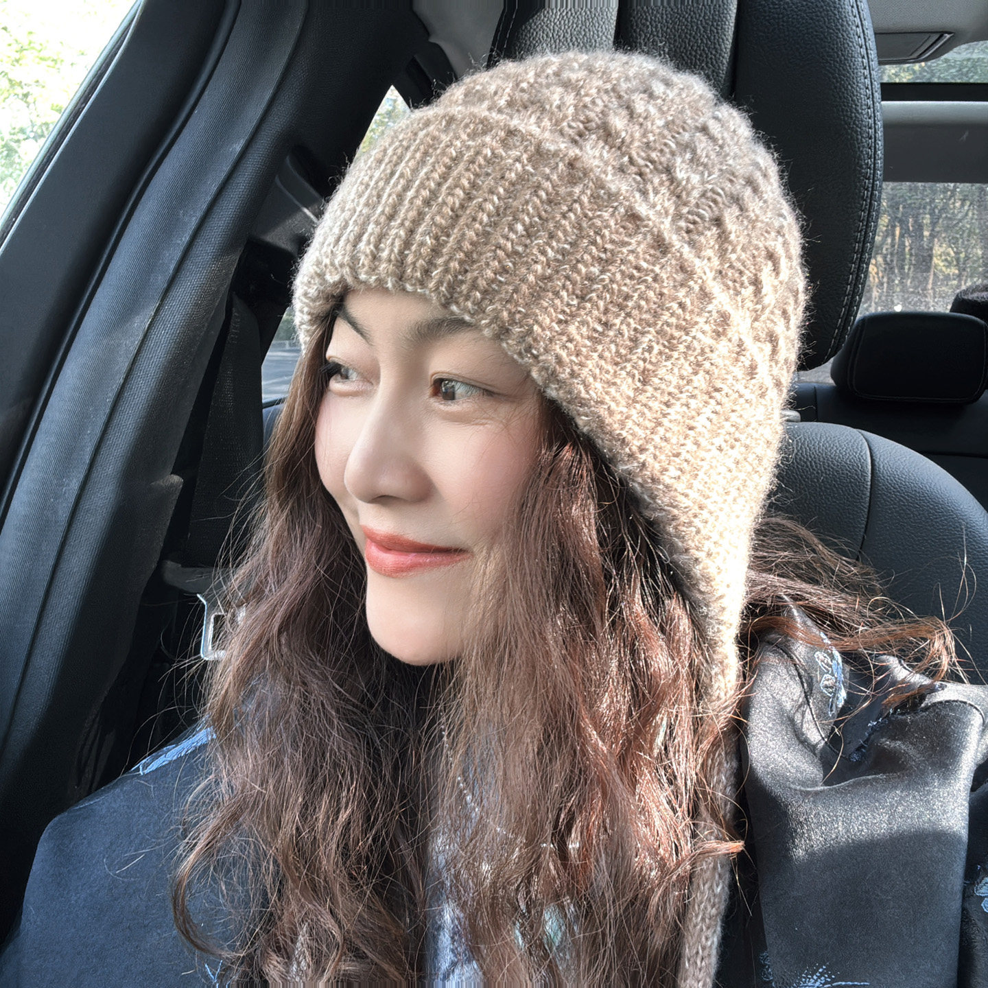 11.22现货米杏色护耳帽女韩国东大门代购加厚防寒麻花纹毛线帽女