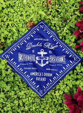 外贸纯原出口RRL美式船锚复古纯棉大方巾bandana阿美咔叽头巾配饰